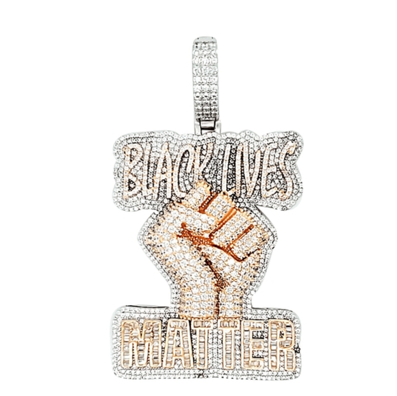 Iced Out black lives matter pendant